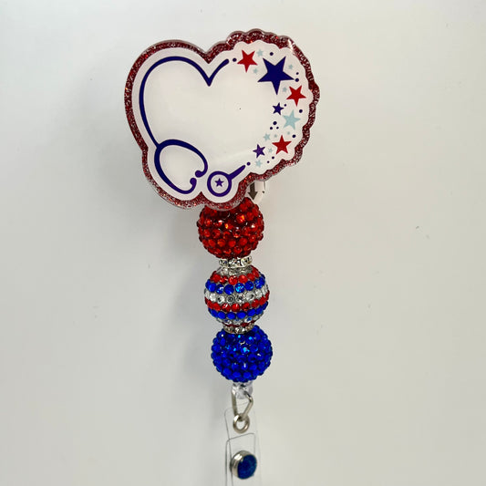 Red white and blue Heart