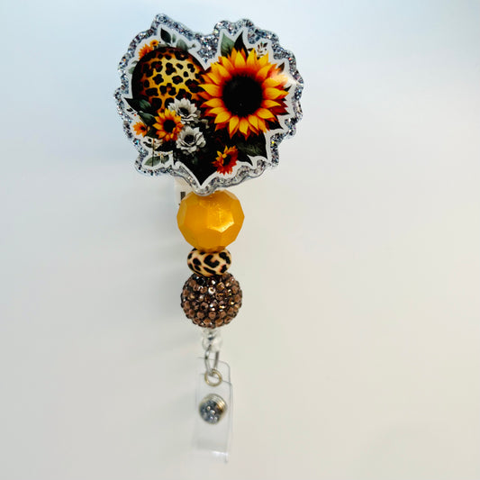 Leopard Heart with sunflower